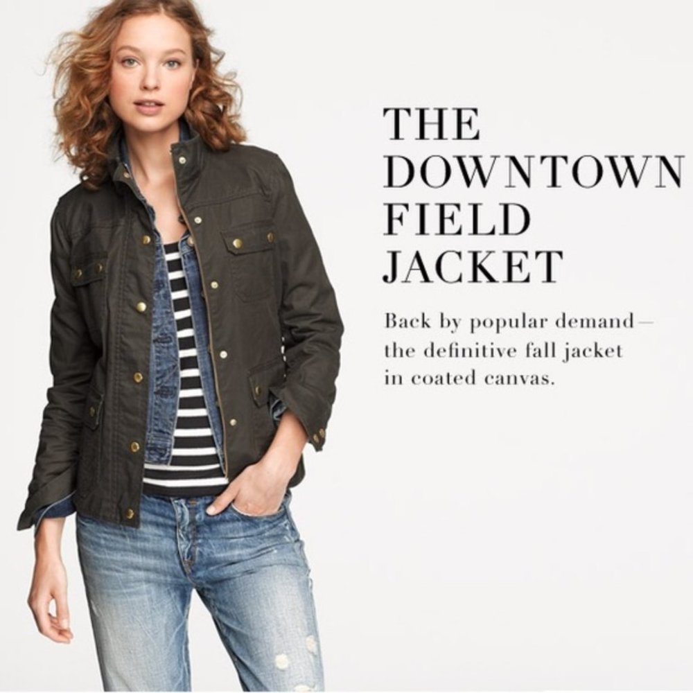 J. Crew Downtown Field Jacket, Olive Green, Great Condition, Size S